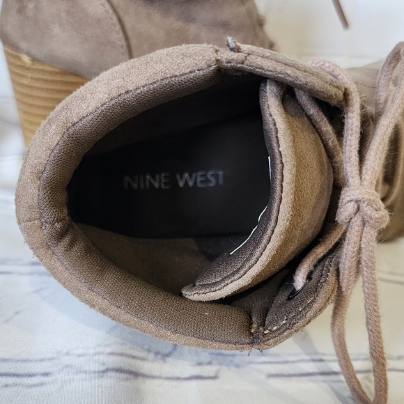 Brown Suede Wedge Boots - Picture 6 of 8